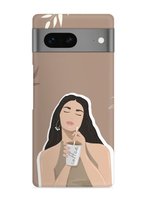 Girl With Coffee Snap Case for Google Pixel 7 Zapvi