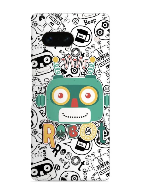 Robot Modern Seamless Pattern Snap Case for Google Pixel 7A Zapvi