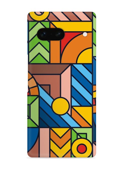 Colorful Geometric Snap Case for Google Pixel 7A Zapvi