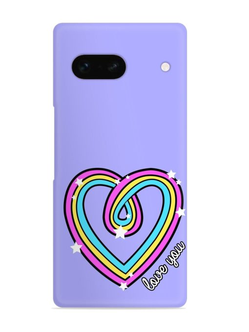 Colorful Rainbow Heart Snap Case for Google Pixel 7A Zapvi