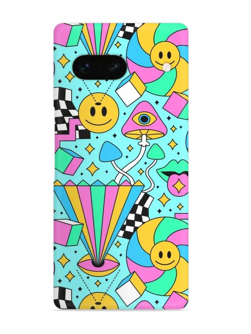 Trippy Rainbow 60S Snap Case for Google Pixel 7A Zapvi