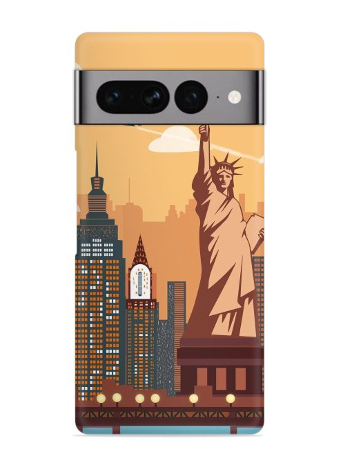 New York Statue Of Liberty Architectural Scenery Snap Case for Google Pixel 7 Pro Zapvi