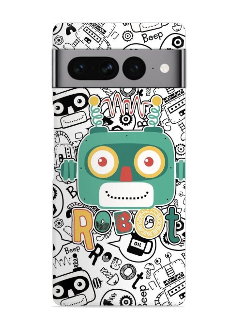 Robot Modern Seamless Pattern Snap Case for Google Pixel 7 Pro Zapvi