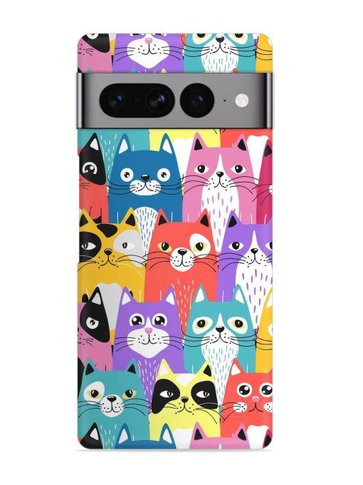 Funny Cartoon Cats Snap Case for Google Pixel 7 Pro Zapvi