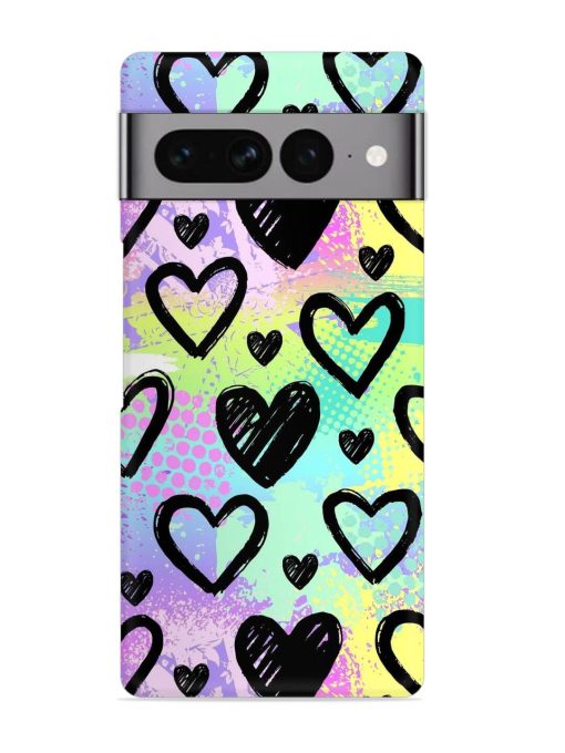 Bright Pattern Hearts Snap Case for Google Pixel 7 Pro Zapvi