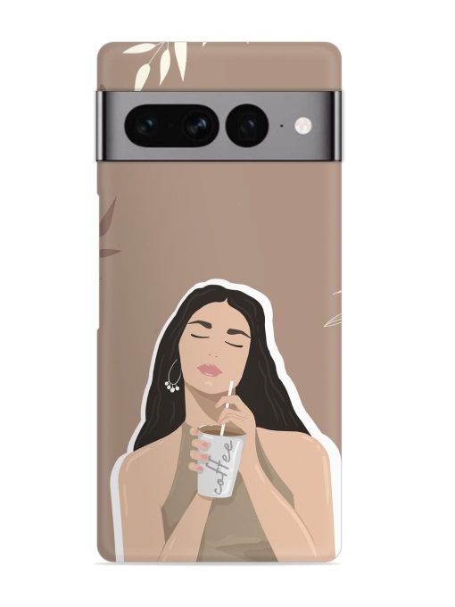 Girl With Coffee Snap Case for Google Pixel 7 Pro Zapvi