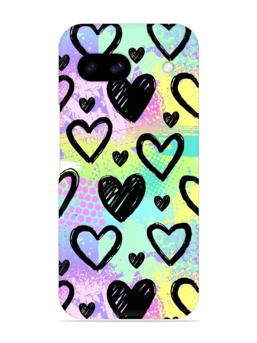 Bright Pattern Hearts Snap Case for Google Pixel 8A