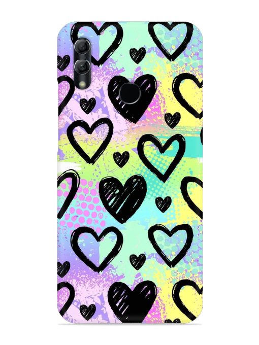 Bright Pattern Hearts Snap Case for Honor 10 Lite Zapvi