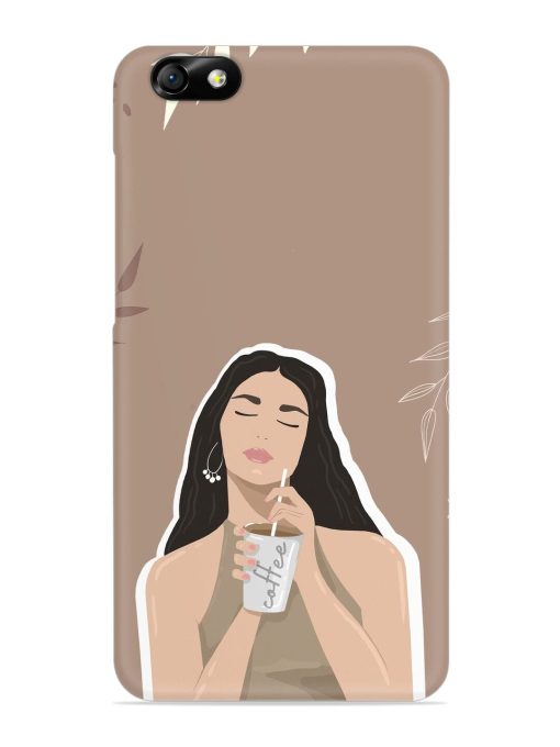 Girl With Coffee Snap Case for Honor 4X Zapvi