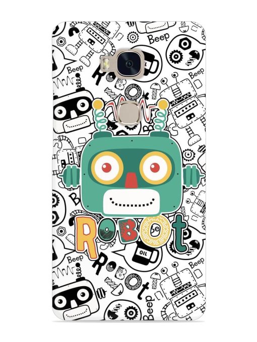 Robot Modern Seamless Pattern Snap Case for Honor 5X Zapvi