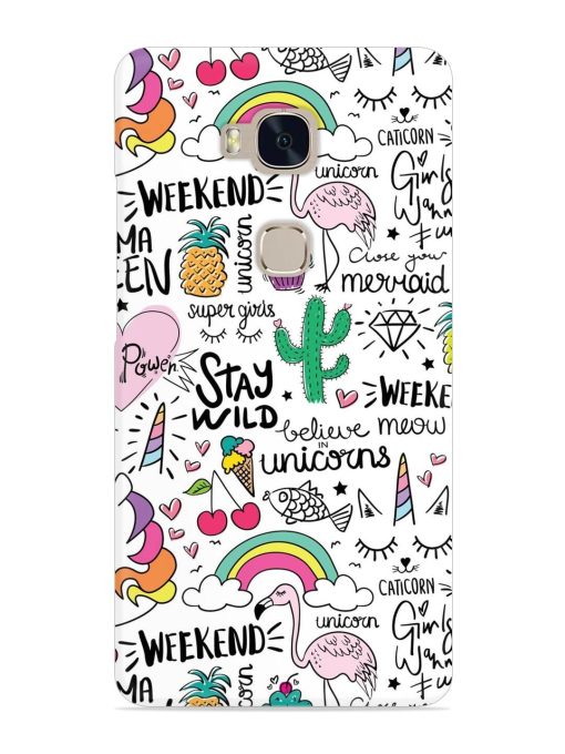 Unicorn Ice Cream Snap Case for Honor 5X Zapvi