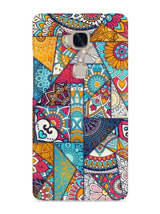 Patchwork Pattern Vintage Snap Case for Honor 5X Zapvi