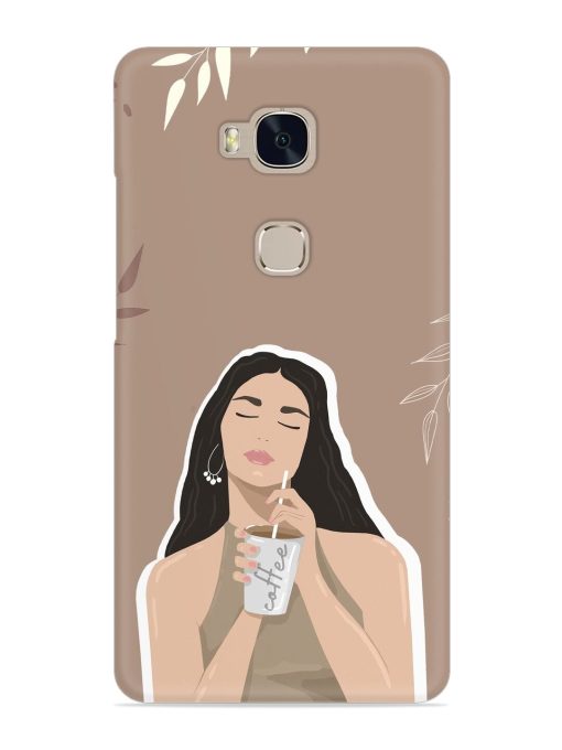 Girl With Coffee Snap Case for Honor 5X Zapvi