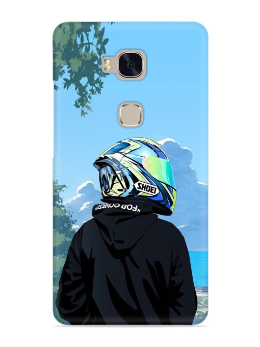 Rider With Helmet Snap Case for Honor 5X Zapvi