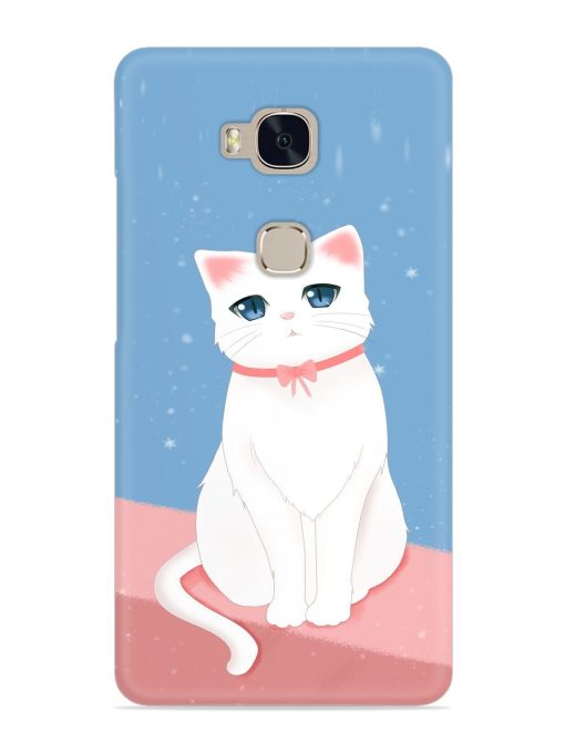 Cute White Cat Snap Case for Honor 5X