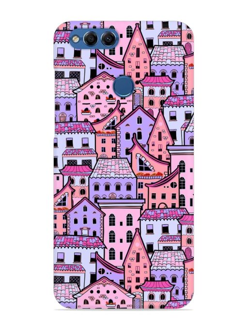 Seamless Pattern Houses Snap Case for Honor 7X Zapvi