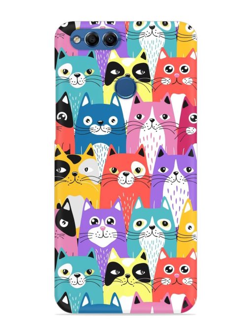 Funny Cartoon Cats Snap Case for Honor 7X Zapvi