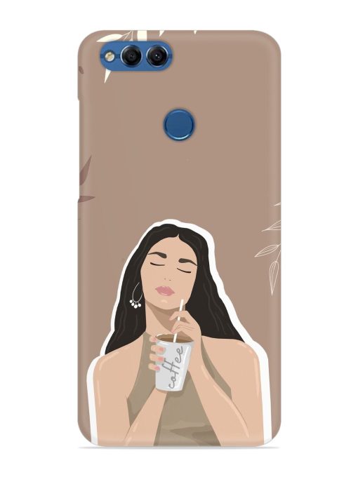 Girl With Coffee Snap Case for Honor 7X