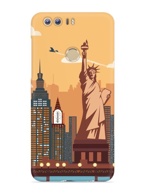 New York Statue Of Liberty Architectural Scenery Snap Case for Honor 8 Zapvi