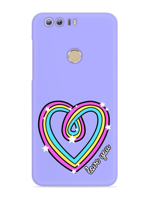 Colorful Rainbow Heart Snap Case for Honor 8