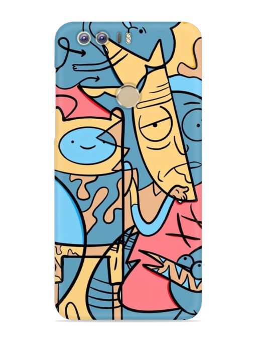 Silly Face Doodle Snap Case for Honor 8