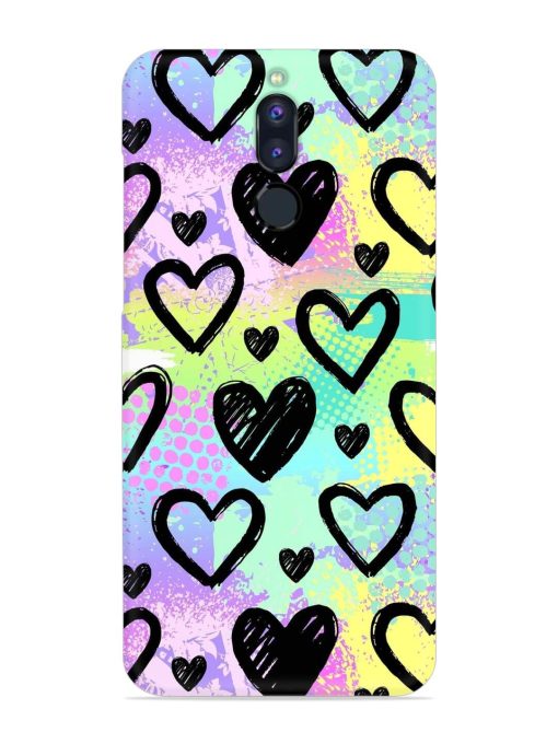 Bright Pattern Hearts Snap Case for Honor 9I