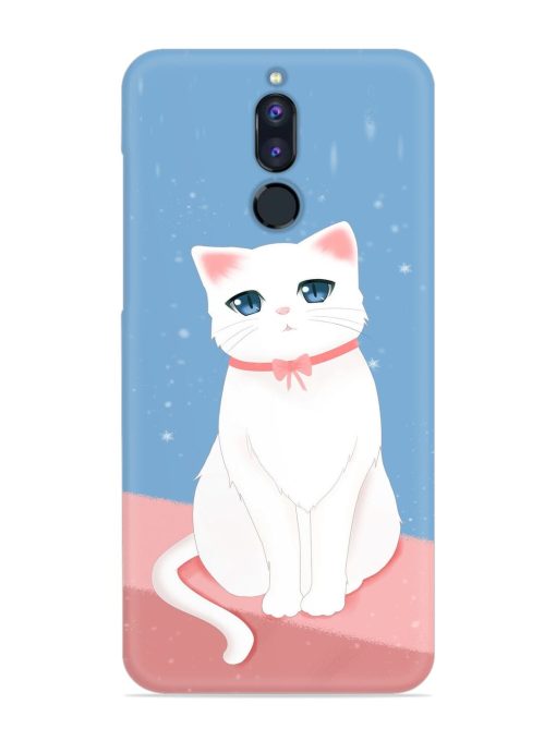 Cute White Cat Snap Case for Honor 9I Zapvi