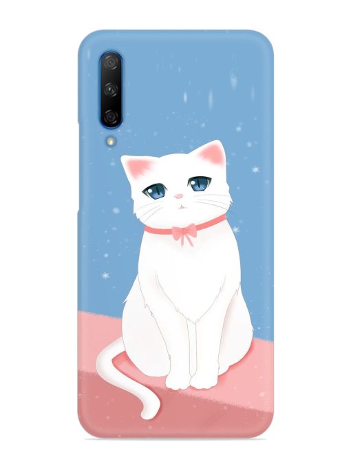 Cute White Cat Snap Case for Honor 9X Pro Zapvi