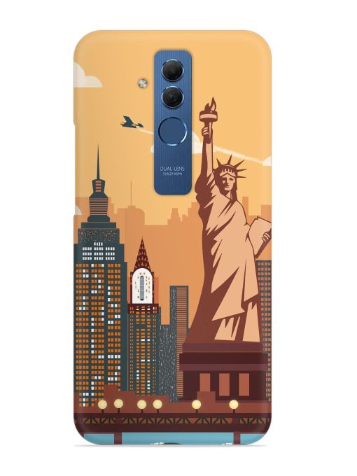 New York Statue Of Liberty Architectural Scenery Snap Case for Honor Mate 20 Lite Zapvi