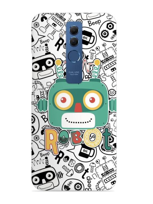 Robot Modern Seamless Pattern Snap Case for Honor Mate 20 Lite Zapvi