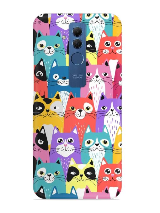 Funny Cartoon Cats Snap Case for Honor Mate 20 Lite