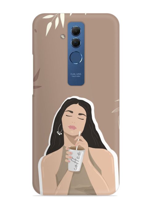 Girl With Coffee Snap Case for Honor Mate 20 Lite