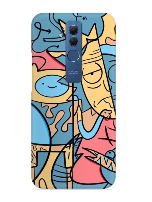 Silly Face Doodle Snap Case for Honor Mate 20 Lite