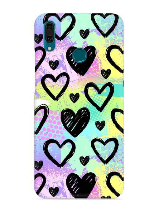 Bright Pattern Hearts Snap Case for Honor Y9 (2019) Zapvi