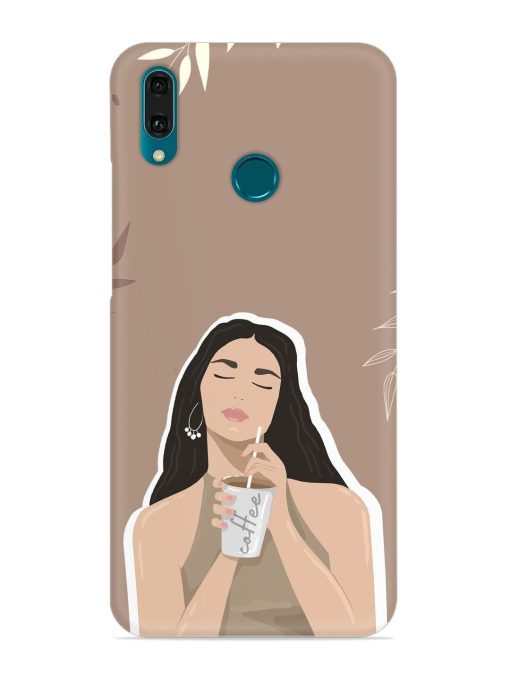 Girl With Coffee Snap Case for Honor Y9 (2019) Zapvi