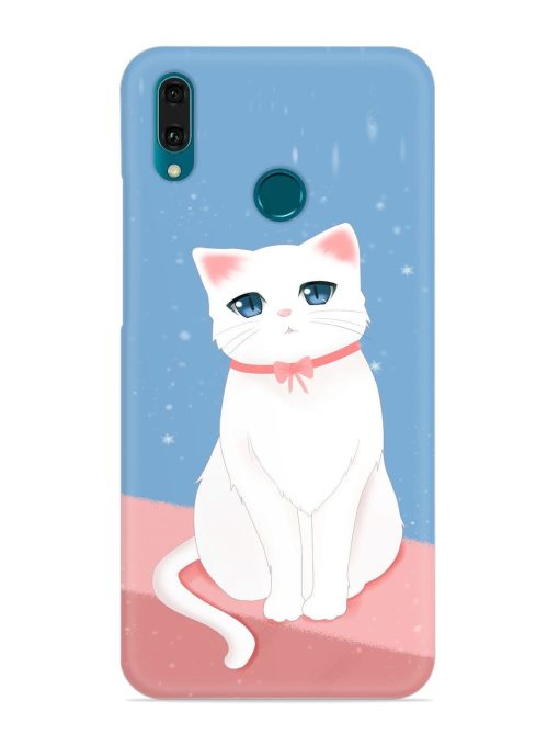 Cute White Cat Snap Case for Honor Y9 (2019) Zapvi