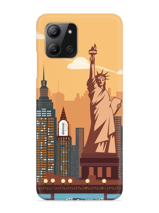 New York Statue Of Liberty Architectural Scenery Snap Case for Infinix Hot 11 (2022) Zapvi