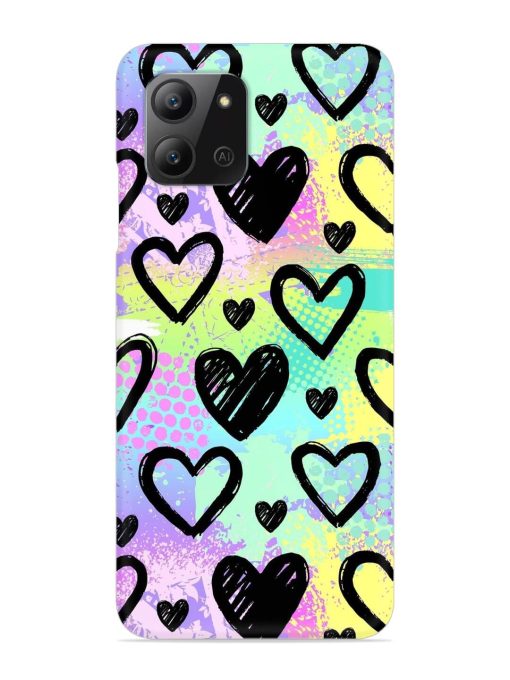 Bright Pattern Hearts Snap Case for Infinix Hot 11 (2022)