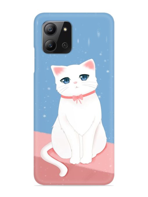 Cute White Cat Snap Case for Infinix Hot 11 (2022)