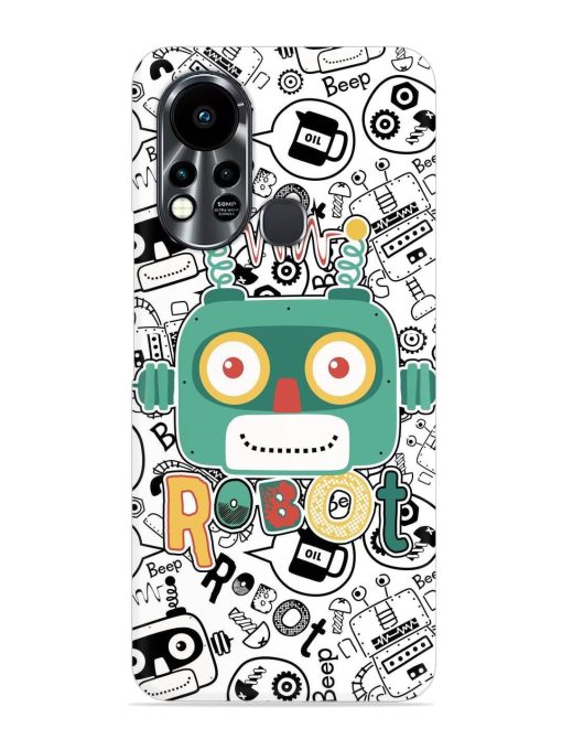 Robot Modern Seamless Pattern Snap Case for Infinix Hot 11S Zapvi