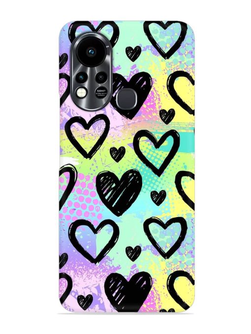 Bright Pattern Hearts Snap Case for Infinix Hot 11S Zapvi