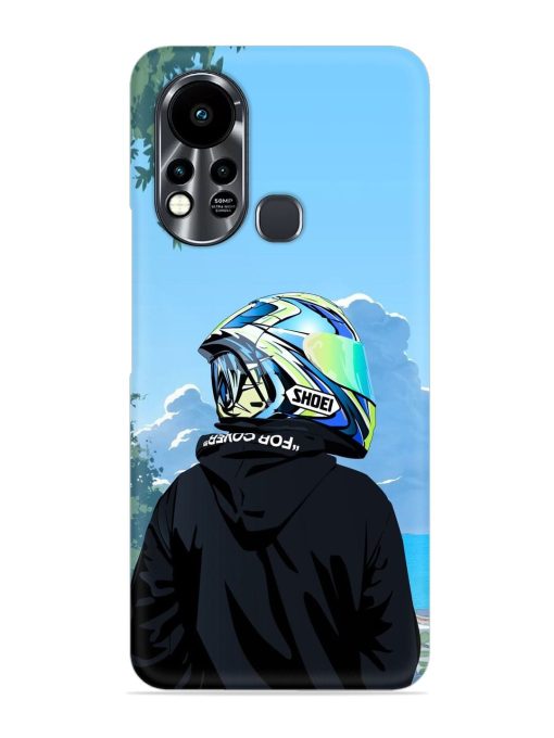 Rider With Helmet Snap Case for Infinix Hot 11S Zapvi