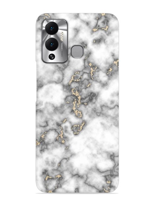 Gray And Gold Marble Snap Case for Infinix Hot 12 Play Zapvi