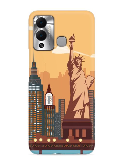 New York Statue Of Liberty Architectural Scenery Snap Case for Infinix Hot 12 Play Zapvi