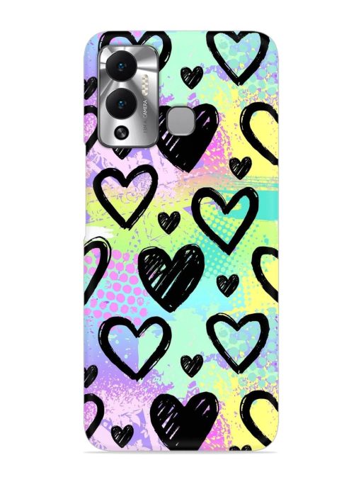 Bright Pattern Hearts Snap Case for Infinix Hot 12 Play Zapvi