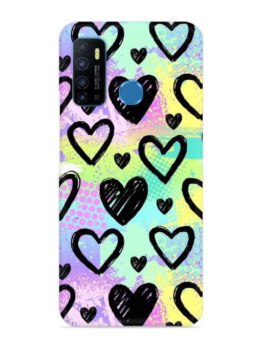 Bright Pattern Hearts Snap Case for Infinix Hot 9 Zapvi