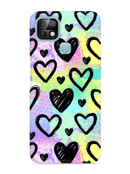 Bright Pattern Hearts Snap Case for Infinix Smart 5 Pro Zapvi