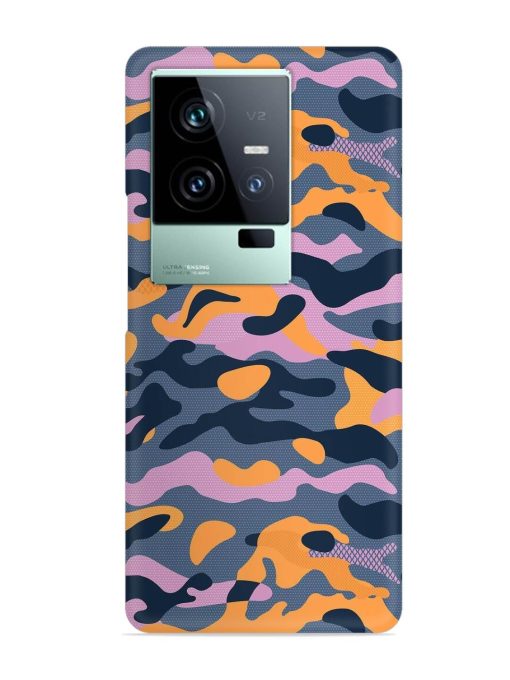 Camouflage Army Military English Orange Art Snap Case for Iqoo 11 (5G) Zapvi