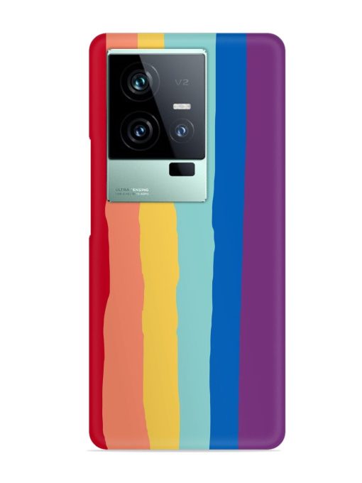 Rainbow Genuine Liquid Snap Case for Iqoo 11 (5G) Zapvi