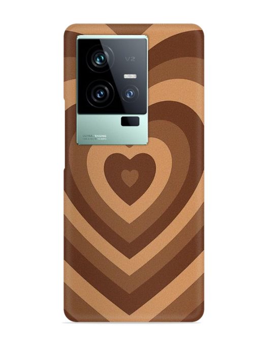 Brown Heart Snap Case for Iqoo 11 (5G) Zapvi